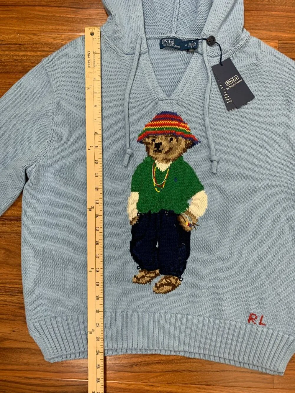 Polo Ralph Lauren Bermuda Polo Bear Blue Hoodie Women's M - Picture 14 of 16
